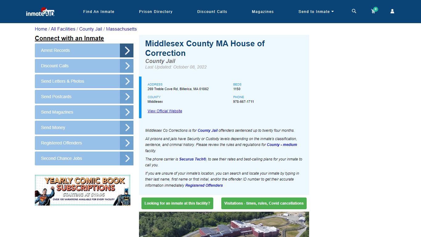 Middlesex County MA House of Correction - InmateAid